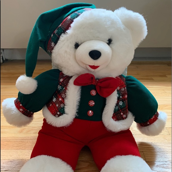 ♦️SOLD♦️VINTAGE 1994 CHRISTMAS SNOWFLAKE TEDDY BEAR 22” - Picture 3 of 11